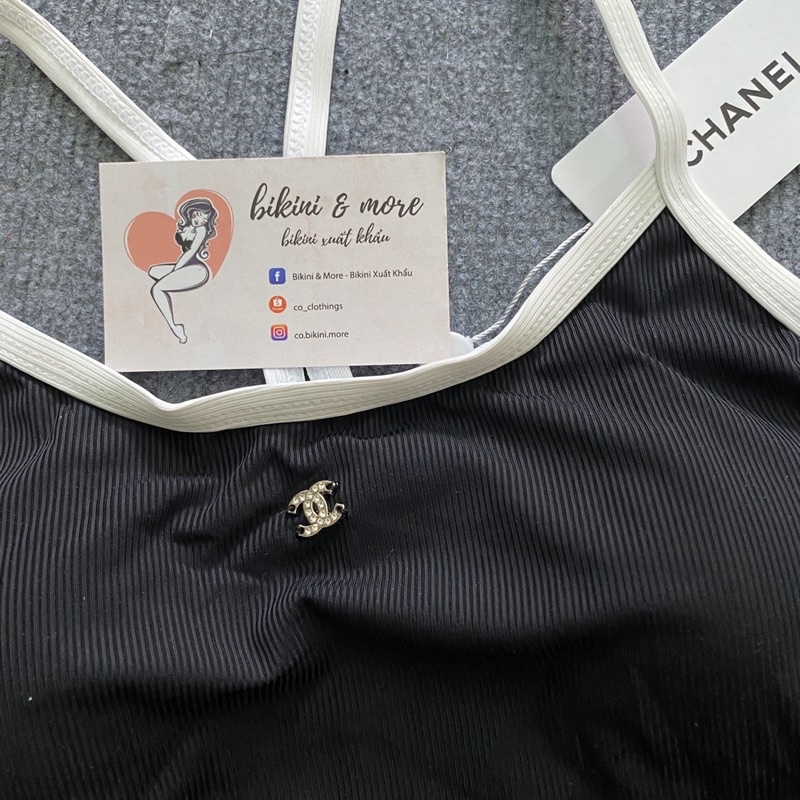 BODYSUIT CNL ĐEN/TRẮNG LOGO ĐÁ