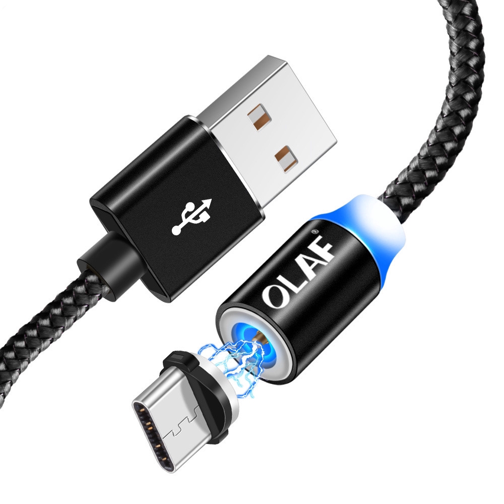 Cáp sạc nam châm cổng type C + Micro USB + lightning cho điện thoại iOS Samsung Vivo