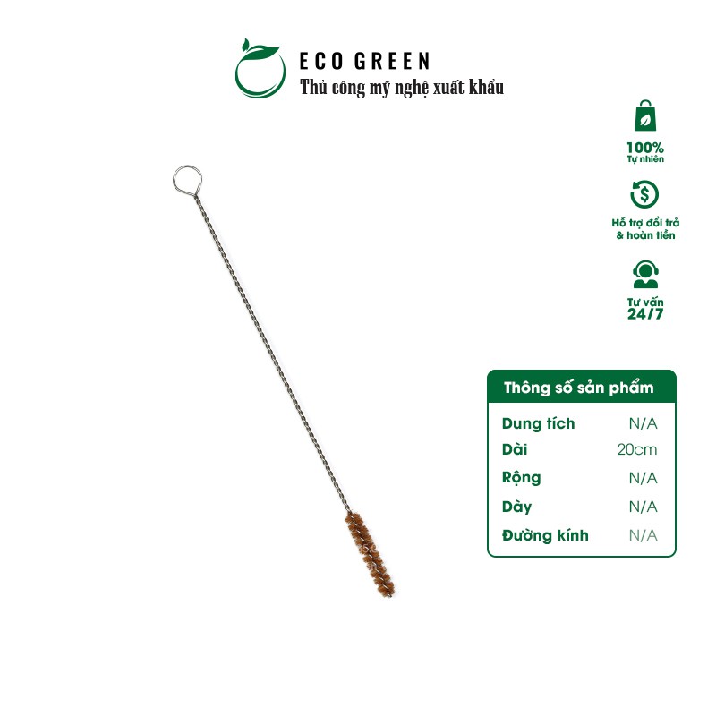 [Hàng Xuất Khẩu] Cọ xơ dừa rửa ống hút tre, inox, thuỷ tinh thiên nhiên, an toàn vệ sinh | Eco Green | BigBuy360 - bigbuy360.vn