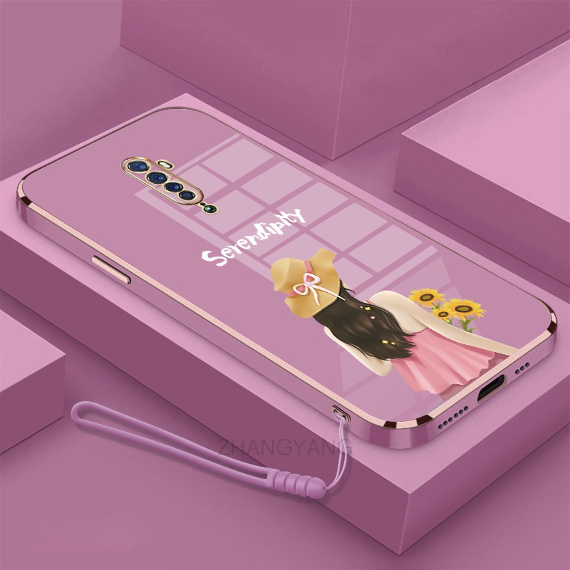ốp lưng oppo reno2 f reno 2z reno 2 reno Ốp Điện Thoại TPU Silicon Viền Mạ Màu Hình Cô Gái Xinh Đẹp Cho oppo reno2 f reno 2z reno 2 reno