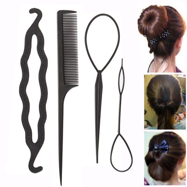 Dụng cụ làm tóc chải tóc tạo kiểu 4 món giá rẻ siêu tiện lợi