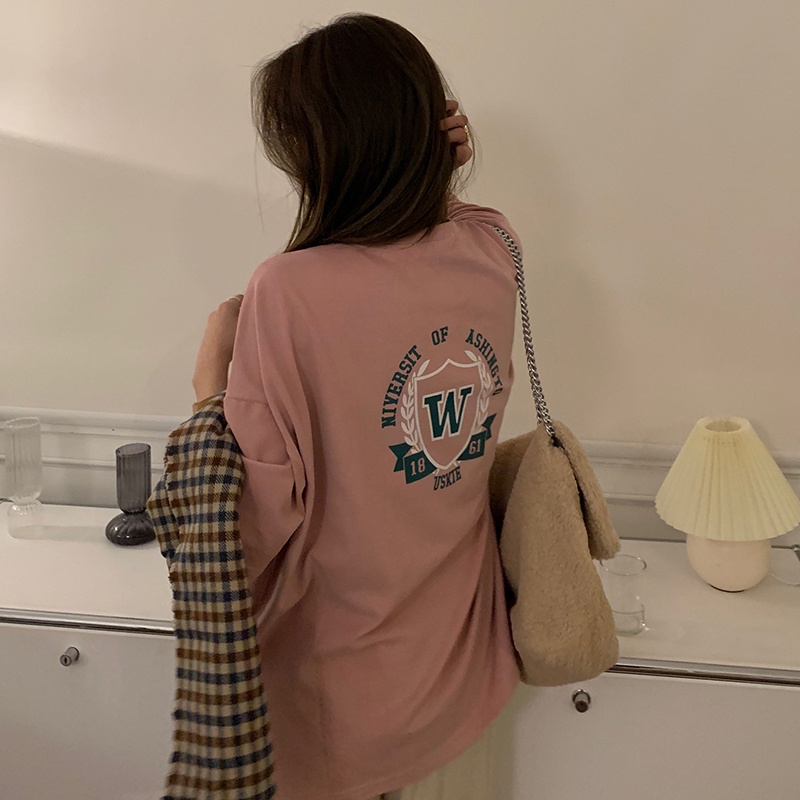 Áo thun SUXI cotton tay ngắn dáng rộng in chữ thời trang mùa hè cho nữ