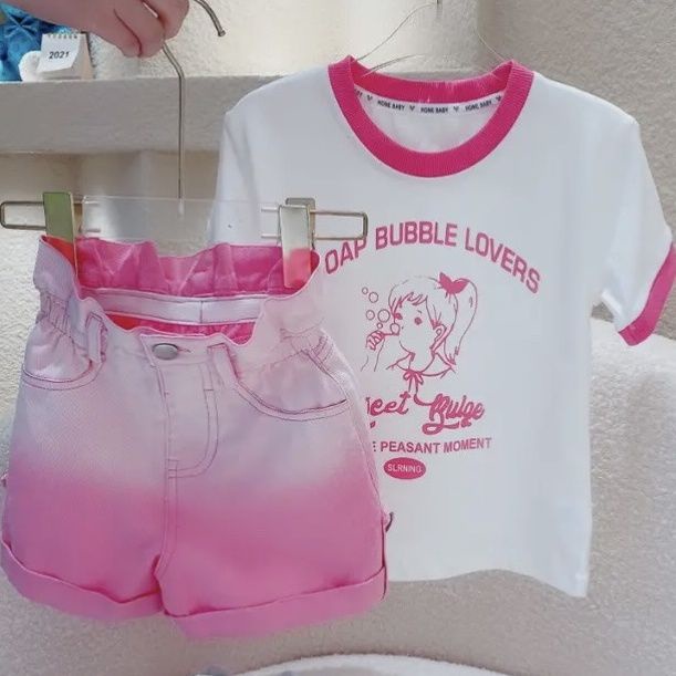 Quần Short Dáng Rộng Màu Hồng Gradient Phong Cách Thời Trang Mùa Hè Hàn Quốc 2023