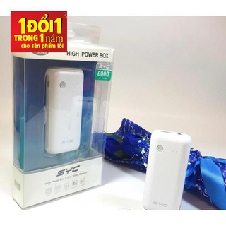 Pin sạc dự phòng syc 6000mah chính hãng bảo hành 1 đổi 1