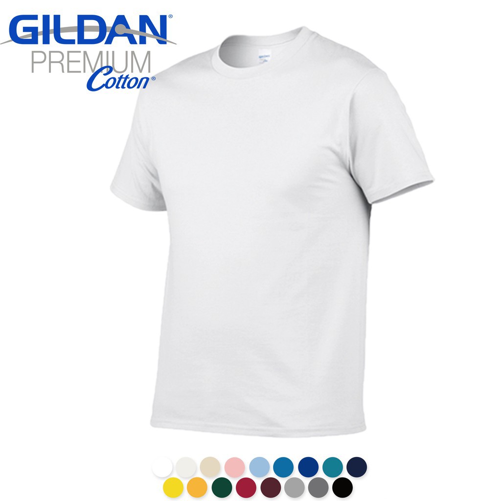 Áo Cotton Ngắn Tay 100% Cotton Gildan Premium Nhập Khẩu Phong Cách Basic Cổ Tròn Không Viền