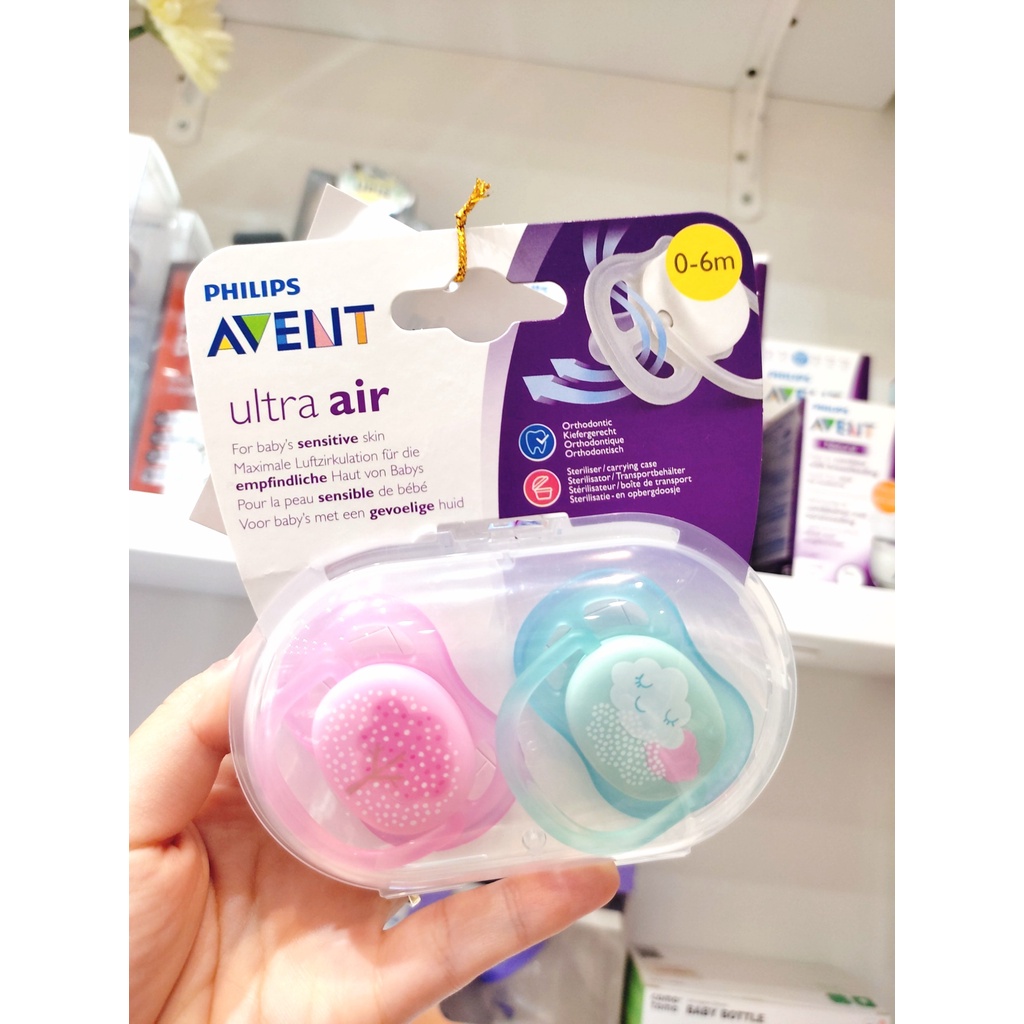 Ty ngậm Philips Avent trong suốt 0-6M [ Ty Ti giả ] [ chính hãng]