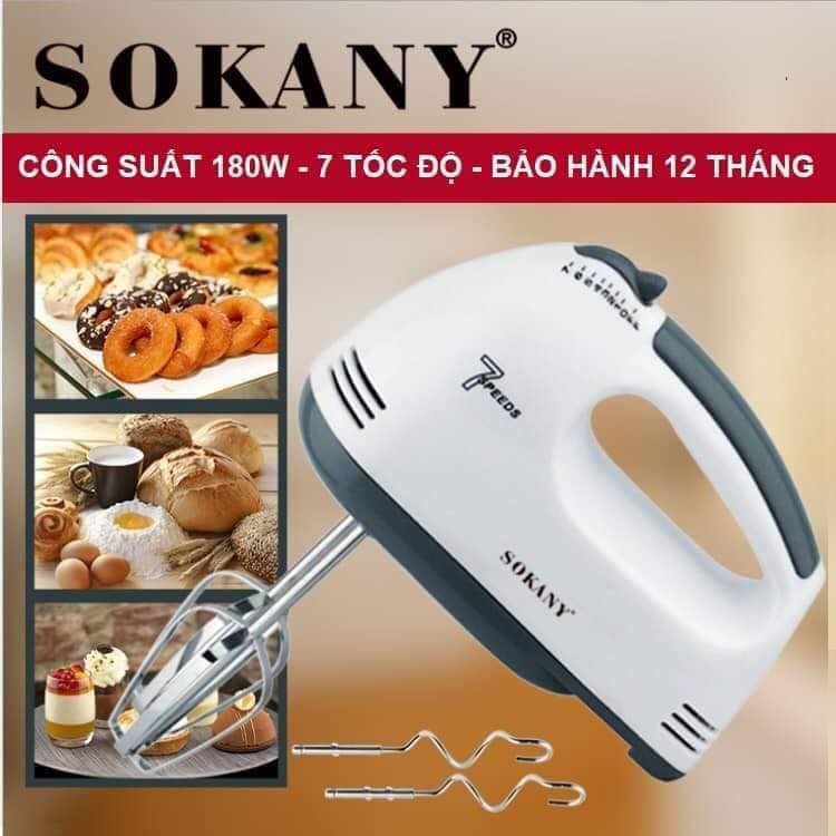 Máy Đánh Trứng Cầm Tay 7 Tốc Độ, Công Suất Lớn Tặng Kèm Que Đánh Cao Cấp Thép Không Gỉ