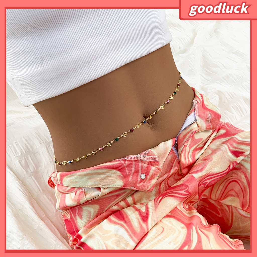Goodluck| Dây Xích Kim Loại Đeo Thắt Lưng Mặt Hình Trái Tim Nhiều Màu Tùy Chỉnh Thời Trang Cho Nữ