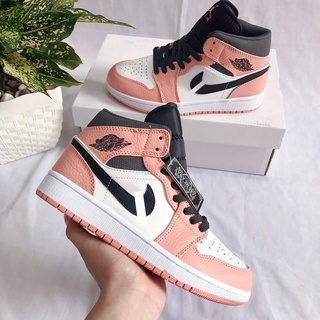 Giày Jordan 1 low hồng trắng cổ cao bản cao cấp 1-1 trung full phụ kiện