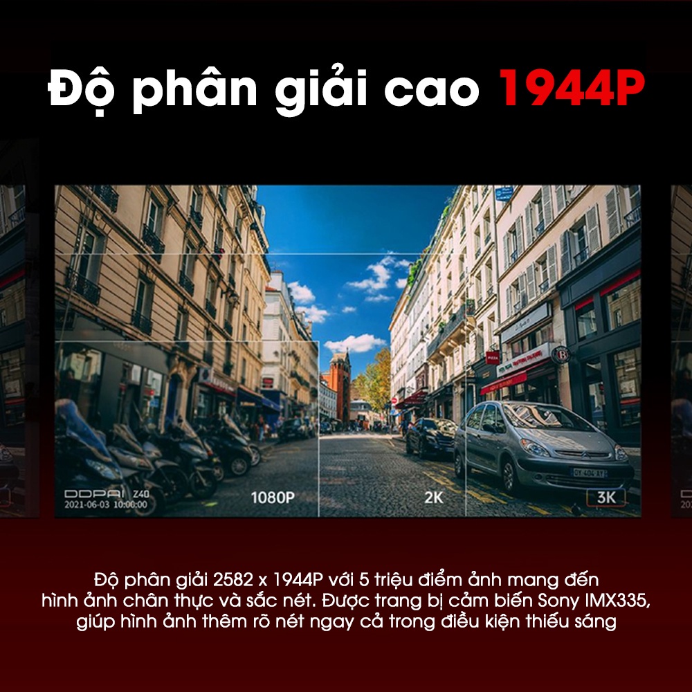 Camera hành trình ô tô DDPAI Z40 GPS 1944P Chế độ đỗ xe 24h Hỗ trợ thẻ nhớ 128G Quay đêm rõ nét Bảo Hành 12 Tháng | BigBuy360 - bigbuy360.vn