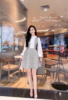 Váy dạ tay dập li (kèm ảnh thật )