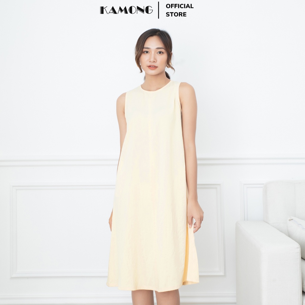 Đầm suông sát nách KAMONG kiểu dáng đầm thiết kế sang trọng, chất liệu đũi xước cao cấp. | WebRaoVat - webraovat.net.vn