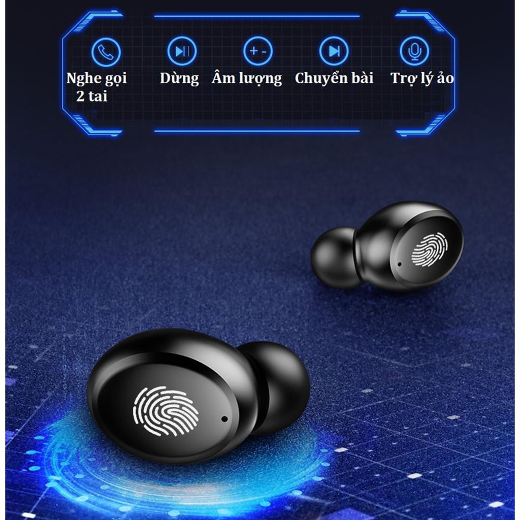 Tai nghe Bluetooth không dây Amoi F9 phiên bản mới nhất cảm biến vân tay kháng nước chống ồn sạc nhanh pin trâu Angola