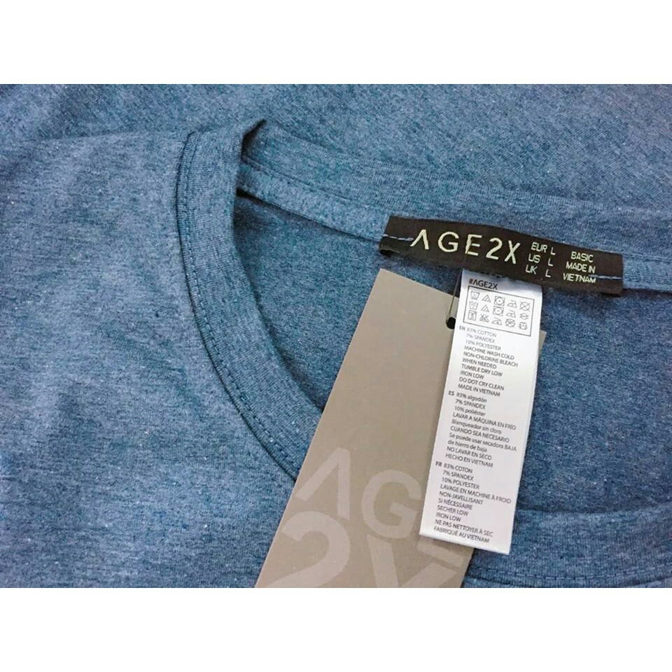 Áo Thun Nam Nữ Unisex VNXK AGE2X Chính Hãng Màu Xanh Đen Đốm.