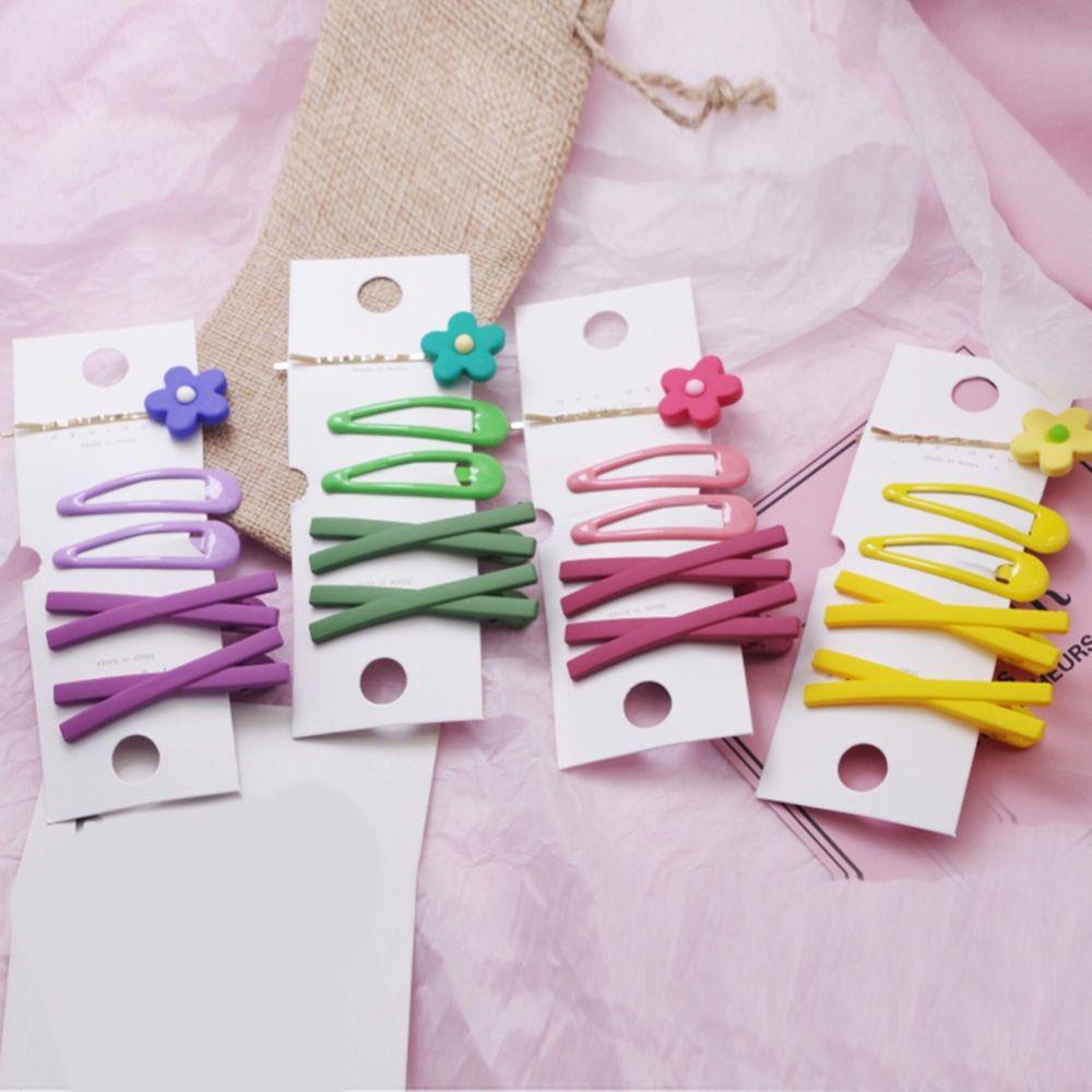 Bộ 7 Kẹp Tóc Màu Sắc Kẹo Ngọt Họa Tiết Hình Học Phong Cách Hàn Quốc WMES15H