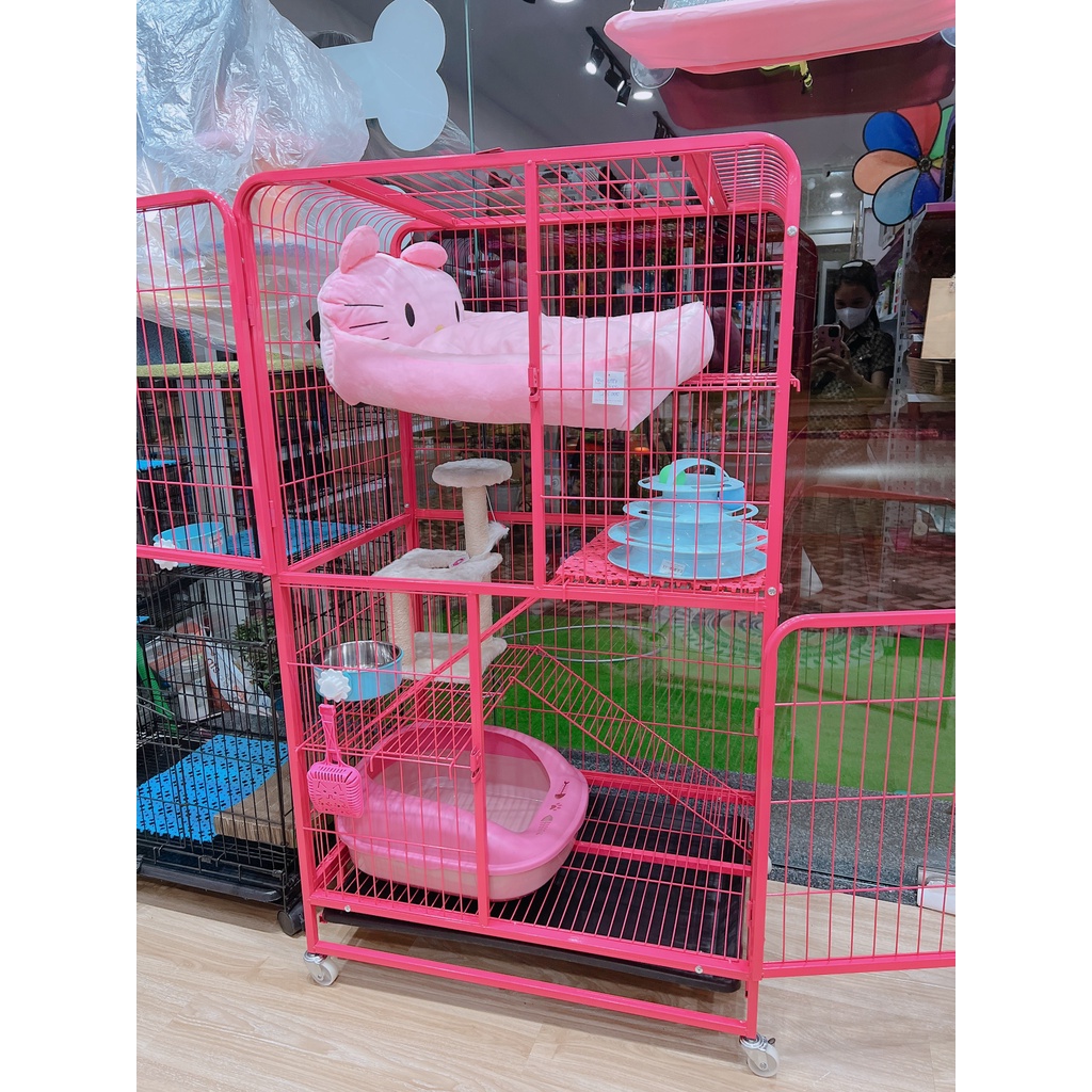 lồng/ chuồng mèo 3 tầng NAN ỐNG cao cấp 55x78x137cm