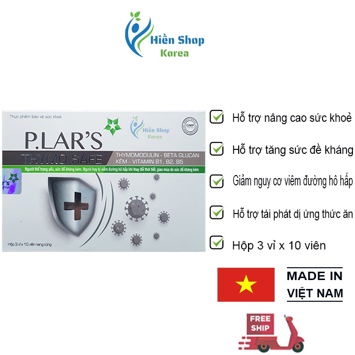 Viên uống tăng sức đề kháng P.lar's thymo safe hỗ trợ nhiễm khuẩn hô hấp ở trẻ em và người lớn