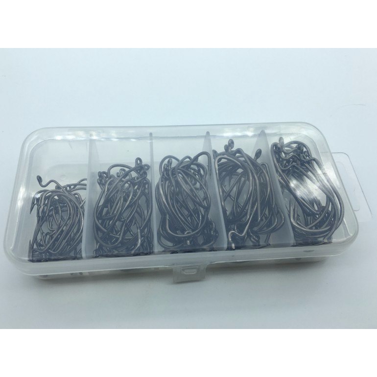 Hộp 100 / Hộp 100 Chiếc Nhiều Kích Cỡ #2-3/0# Móc Câu Cá Bằng Thép Carbon Mềm Chất Lượng Cao
