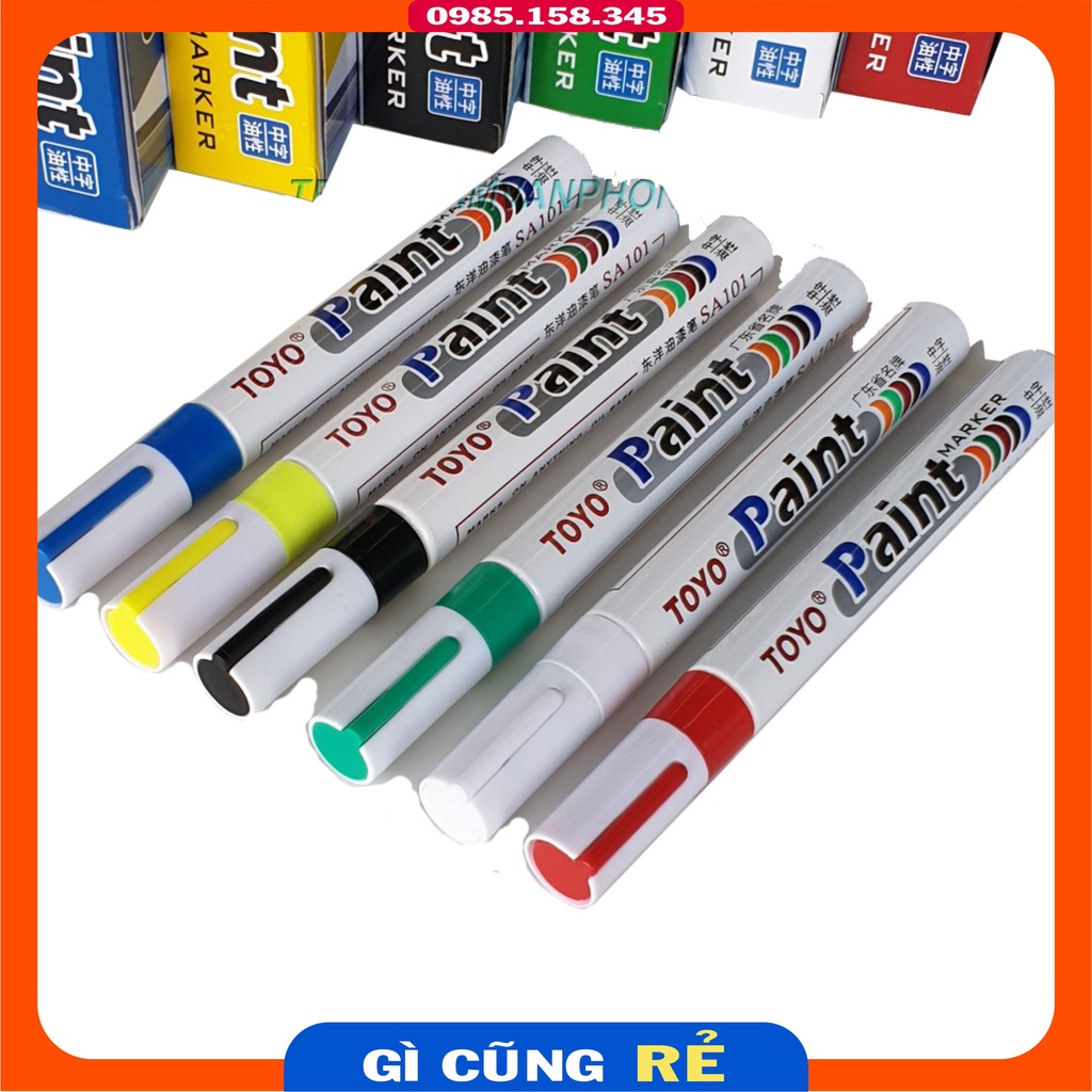 Bút sơn vẽ lốp xe nhật bản paint marker ngòi to  các màu trắng-xanh-đen-đỏ-vàng,..