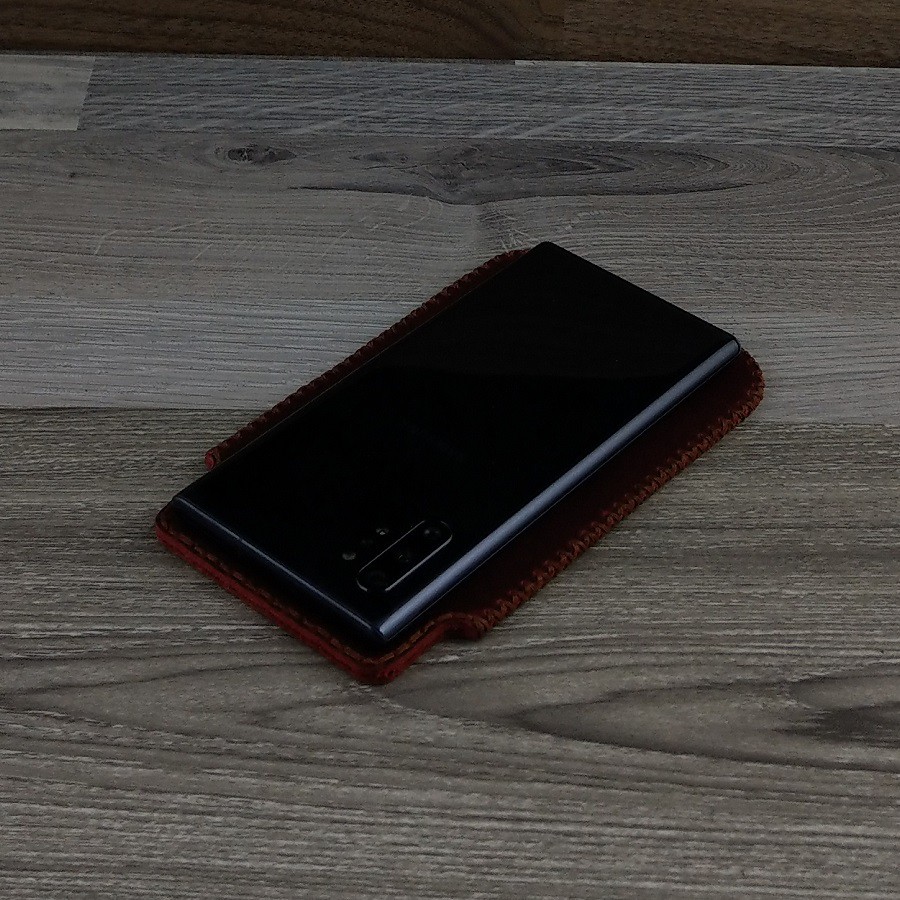[Mã ELFLASH5 giảm 20K đơn 50K] Bao Da Túi Rút Samsung Galaxy Note 10 plus Da Bò Sáp Màu Nâu Đỏ | BigBuy360 - bigbuy360.vn