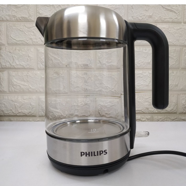 Ấm siêu tốc Philips 1.7L HD9339 màu đen (thủy tinh) - Hàng chính hãng