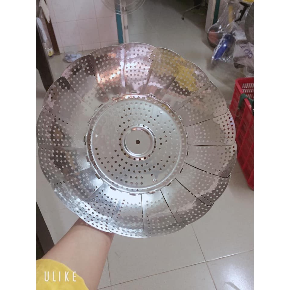 Vỉ hấp inox thông minh size to 36cm | Rổ hấp inox xếp gọn được