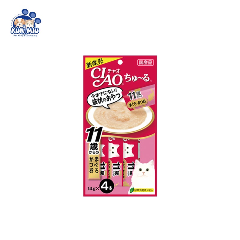 { Hàng Chính Hãng Công Ty} Súp Ciao Churu, Súp Thưởng Cho Mèo, Gói 4 Thanh