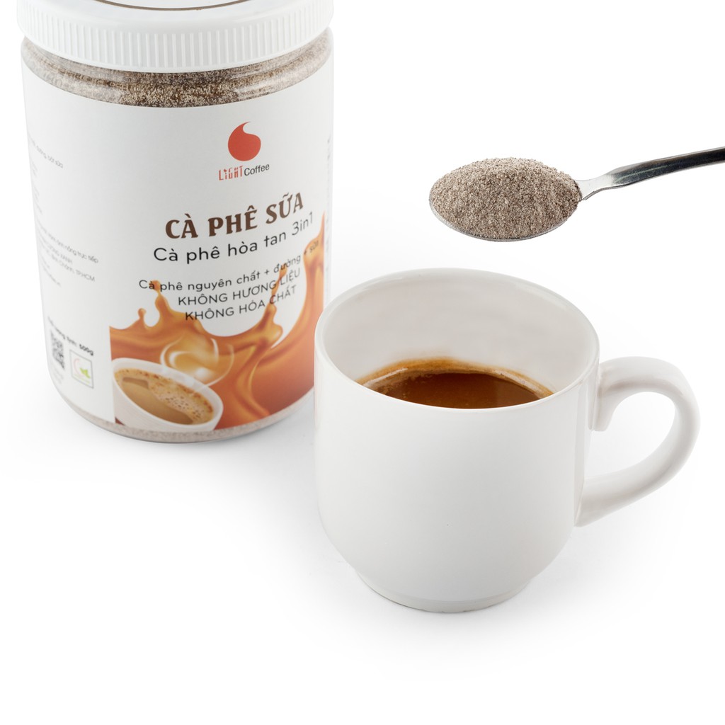 [Mã BMBAU50 giảm 7% đơn 99K] Combo 2 hũ Cà phê sữa hòa tan 3in1 - Light Coffee - 500g/hũ