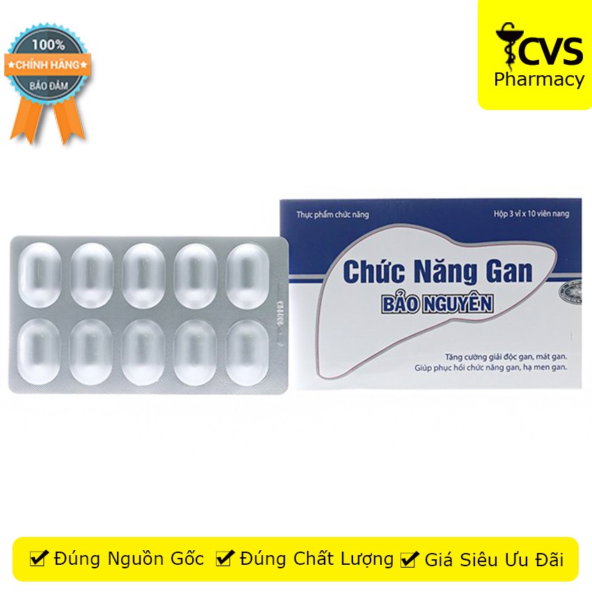 Chức Năng Gan Bảo Nguyên - Viên uống giúp bổ gan, bảo vệ gan, hạ men gan - cvspharmacy