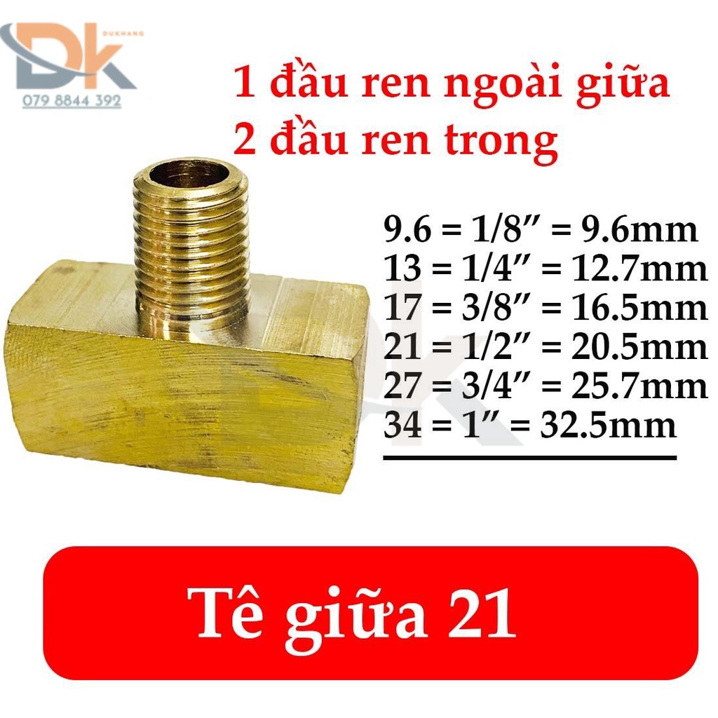 Ngã ba thau giữa ren ngoài - Tê giữa