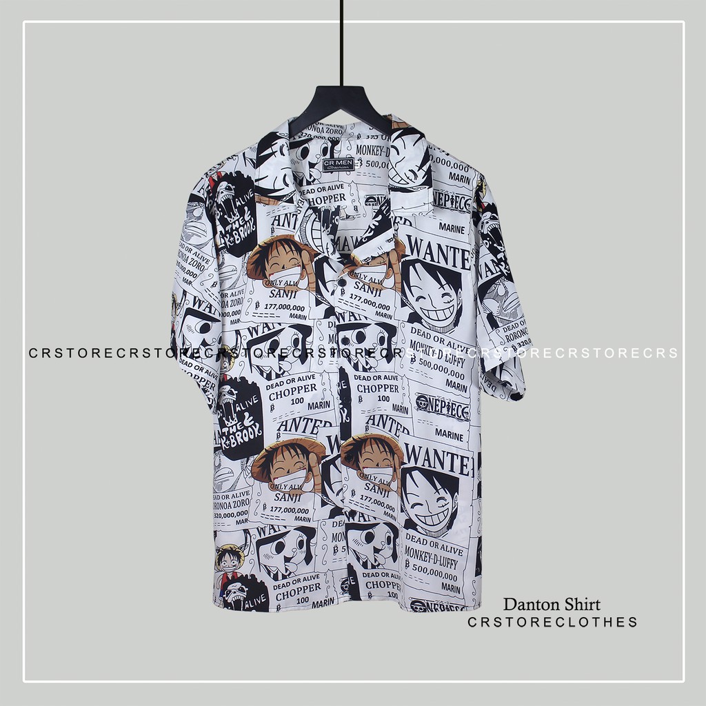 Áo sơ mi tay ngắn nam nữ URLYS form rộng sơ mi họa tiết tay lỡ cổ vest unisex ulzzang luffy