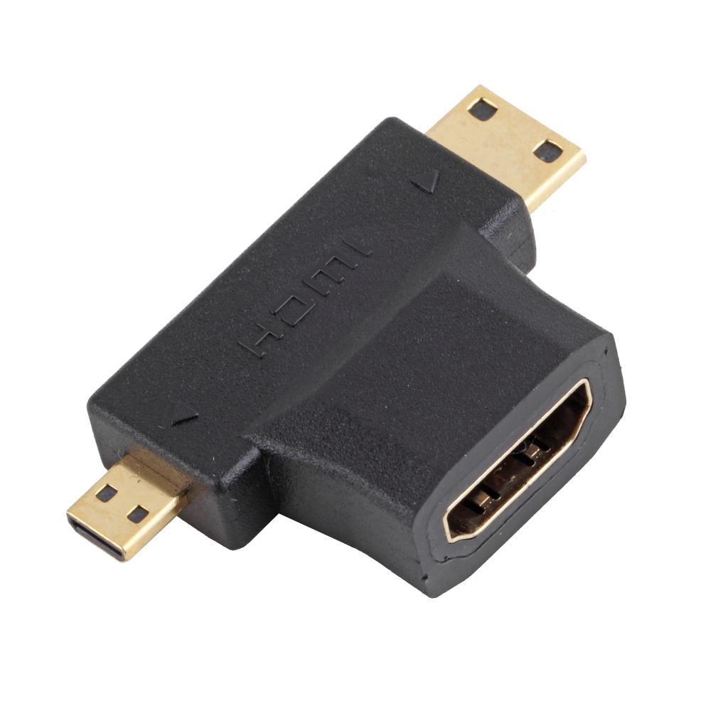 Bộ chuyển đổi HDMI sang Mini Micro HDMI V1.4 góc vuông 2 trong 1