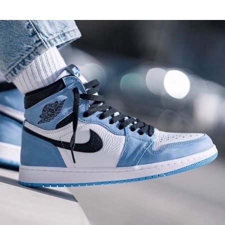 Giày jordan cổ cao_Air Jordan 1 High University Blue, Full Bill, Box