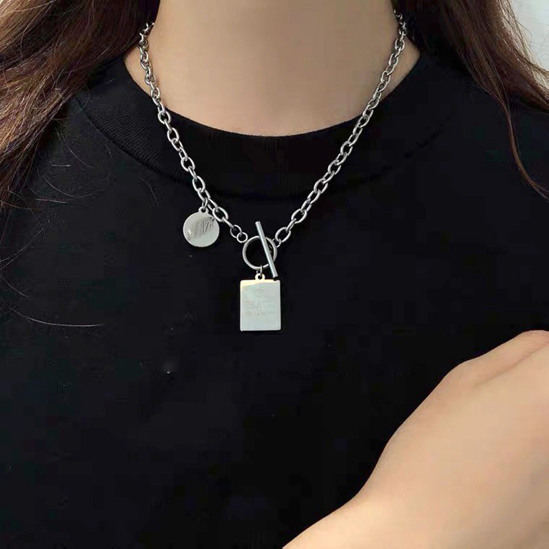 Vòng Cổ Thép Titan Nhiều Lớp Cho Nữ Phong Cách Hip Hop Thời Trang Han Quôc