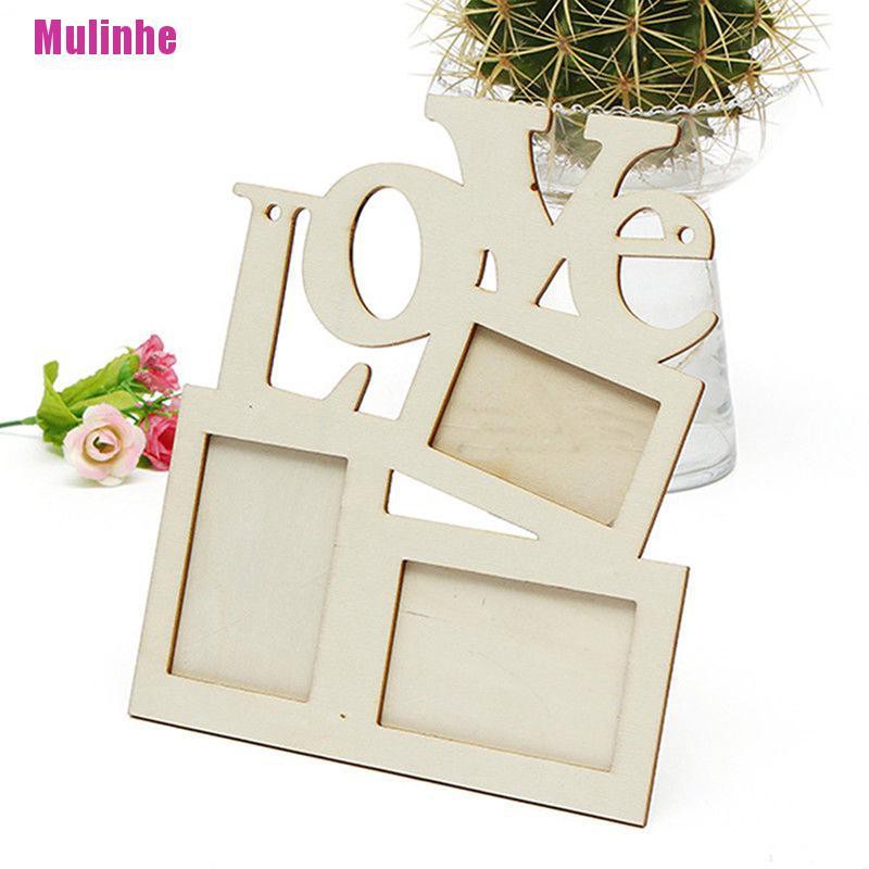 Khung Ảnh Gỗ Hình Trái Tim Khắc Chữ Love DIY