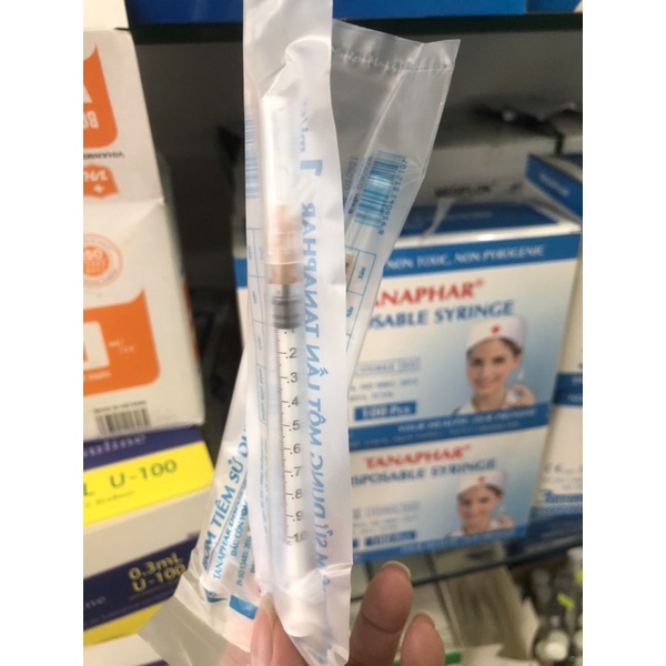 ❤️ Bơm kim tiêm 1cc 1ml Tanaphar Bơm tiêm /Ống tiêm  dùng 1 lần Tanaphar 1ml ,bơm tiêm 1cc/ml