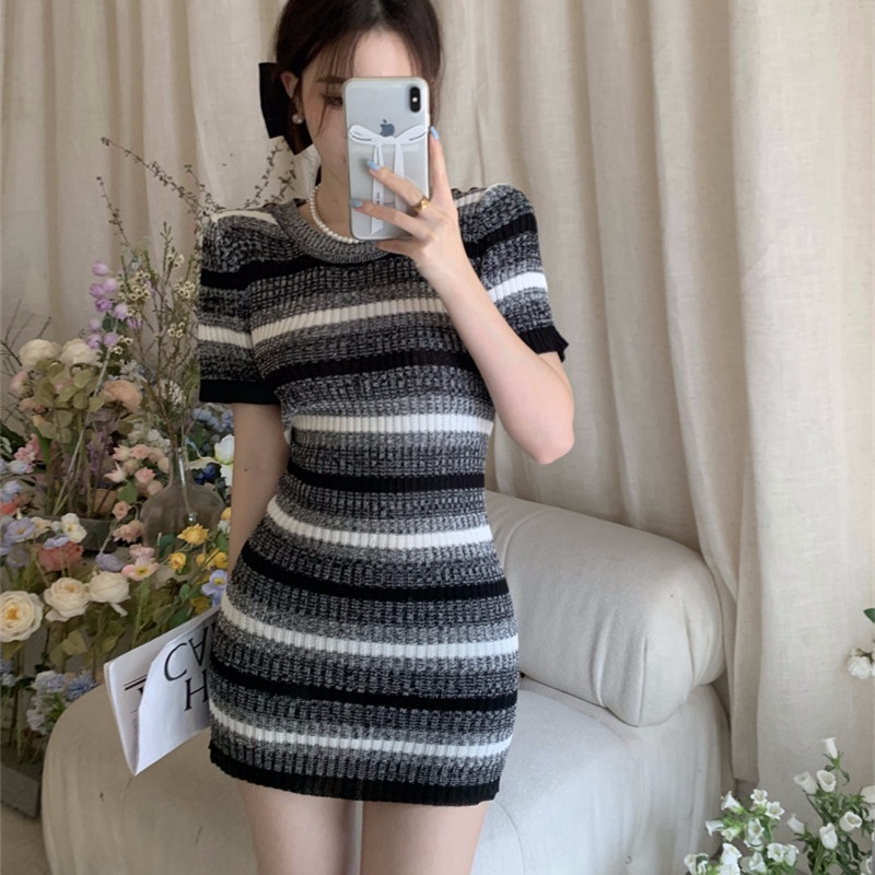 Đầm Dệt Kim Thời Trang Mùa Hè Hàn Quốc Dành Cho Nữ