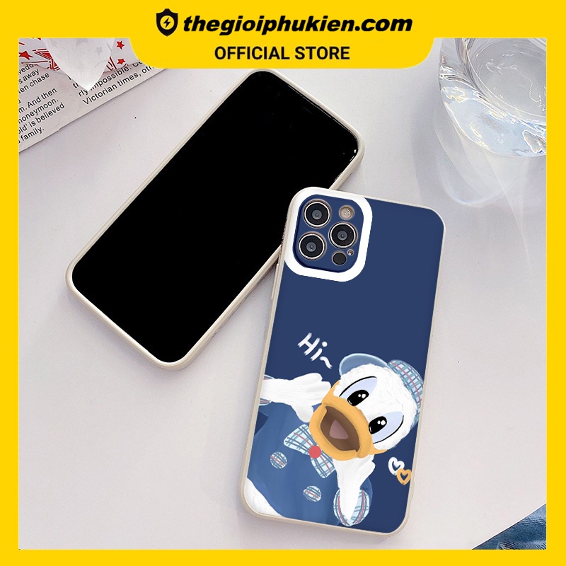 Ốp iphone - Ốp lưng iphone cạnh vuông Vịt &quot;Hi&quot; dành cho ip 6 đến 14promax - ng258