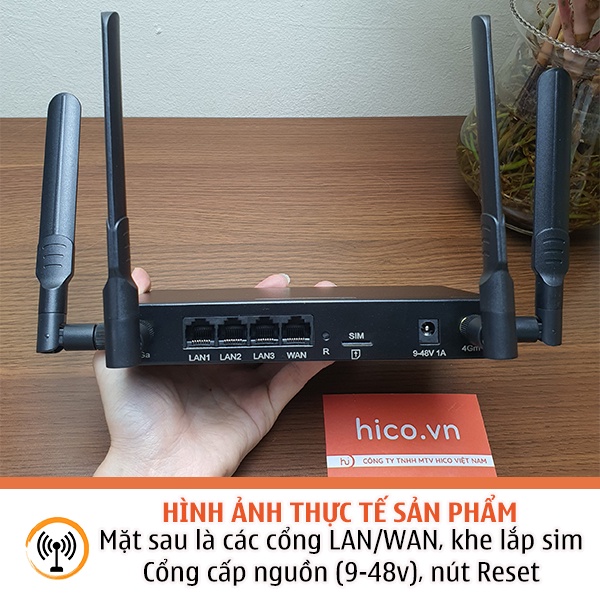 Bộ Phát Wifi 4G Công Nghiệp Edup AZ800 Tốc Độ 300Mb Có 4 Râu, Kết Nối 64 Thiết Bị, Vỏ Hợp Kim Cao Cấp