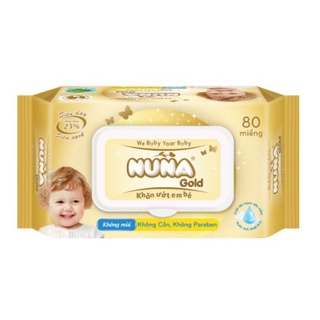 Khăn giấy ướt cho bé HASA khăn ướt em bé nuna an toàn cho bé, không mùi, không cồn, không paraben gói 80 miếng - sp 13