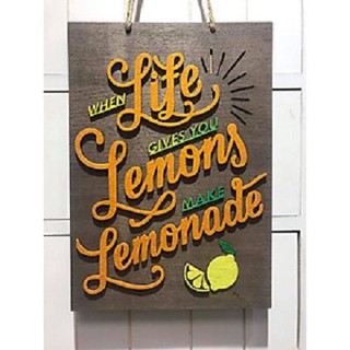 Bảng gỗ trang trí handmade 062(life lemons