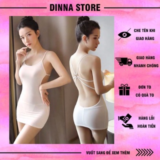 Váy ngủ 2 dây đan lưng ôm body sexy cho nữ