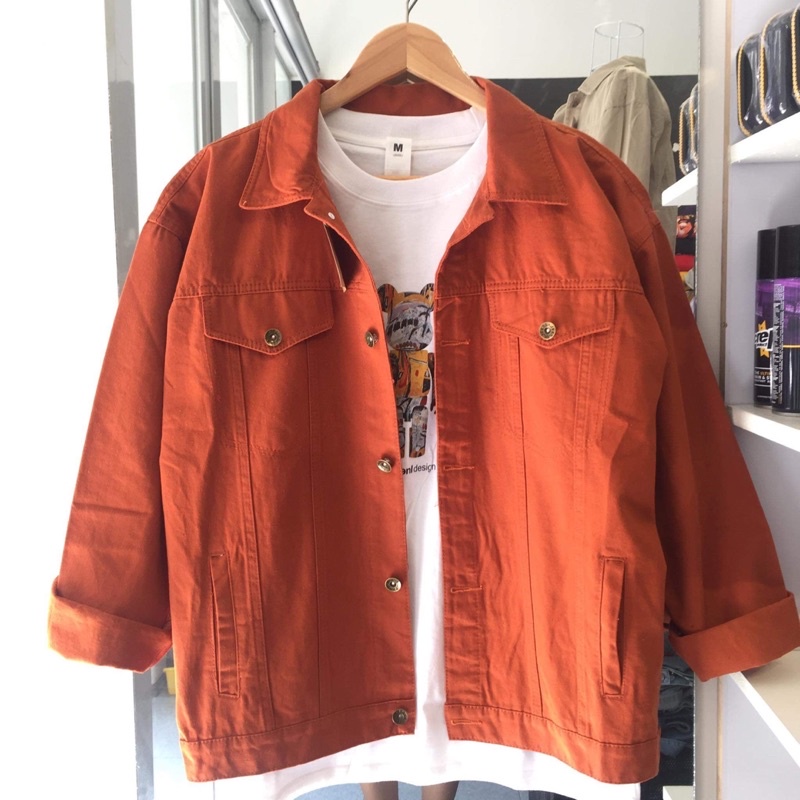 Áo Khoác kaki from rộng Thời trang UniSex Nam nữ trơn 7 màu