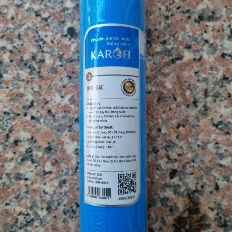 Lõi Số 2 OCB - GAC  KAROFI  Chính Hãng - Lõi Lọc Số 2 Cho Máy Karofi B930, N-e118, N-e119, N-e239
