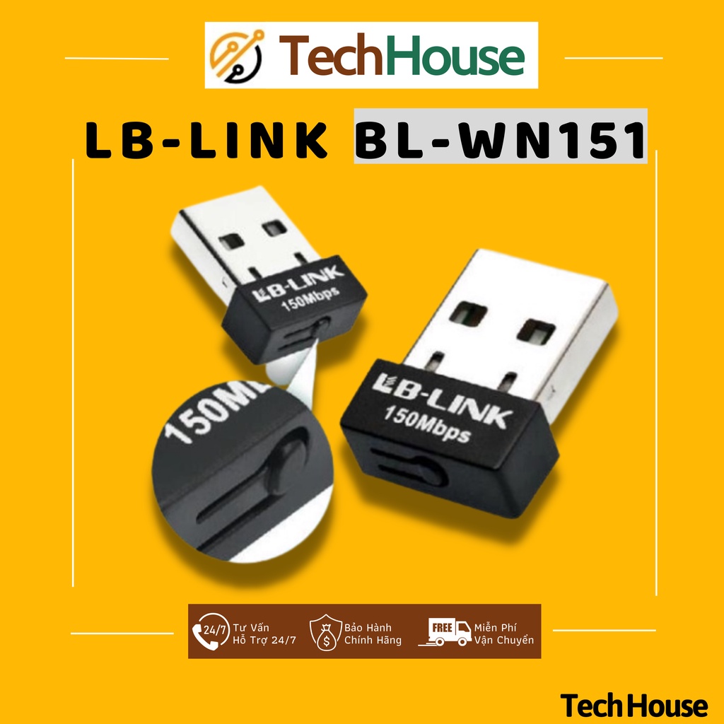 USB Wifi Nano LB-LINK BL-WN151 tốc độ 150Mbps - Usb thu sóng Wifi cho Laptop, PC | Tech House Official