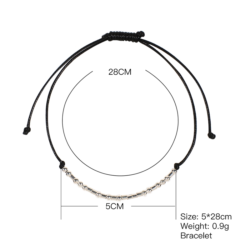 Vòng đeo tay bện dây xâu hạt phong cách mã Morse độc đáo dành cho nam và nữ