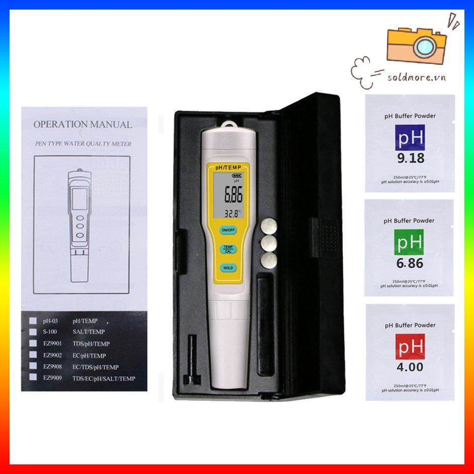 [SOE] PH Meter 0.01 Resolution 0-14pH Range Water Quality Temperature Tester