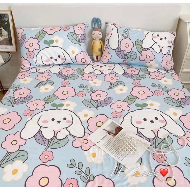 Ga trải giường_ vỏ gối (45x65) kích thước m6/m8 chất liệu cotton poly cao cấp hàng loại 1