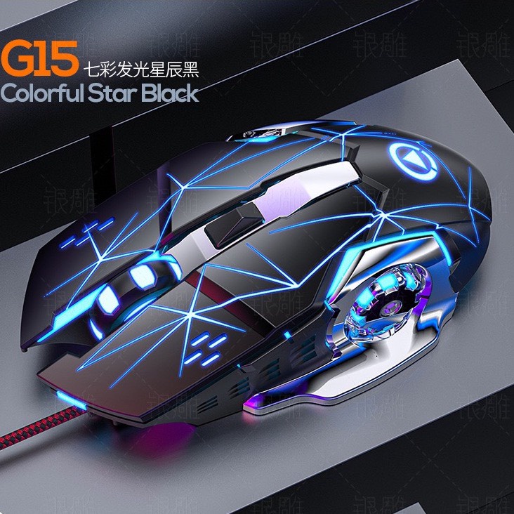 Chuột Gaming Máy Tính Laptop Có Dây YINDIAO G15 3600 DPI LED Nhiều Màu Đen Trắng Xanh Hồng Bảo Hành Lỗi Đổi Mới