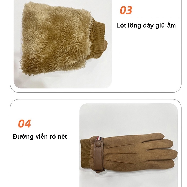 Găng tay vải nam nữ thời trang cao cấp NANA bao tay nam nữ lót lông mùa đông giữ ấm tốt